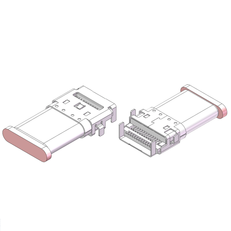 TPC051-TYPE C 公头 24P 带EMI双贴 插脚1.40款